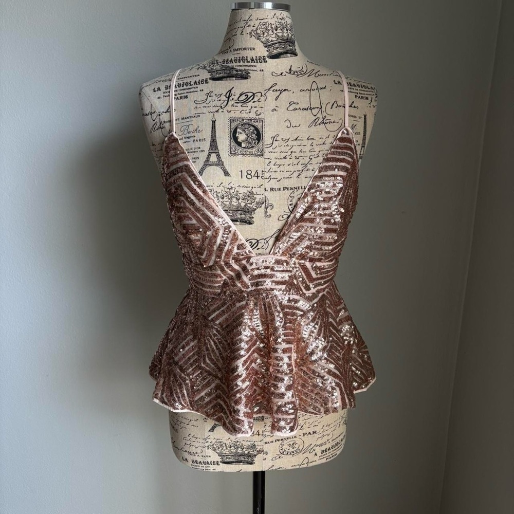 Forever 21 Rose Gold Sequin Top
